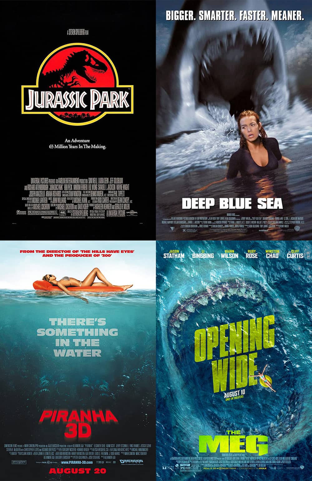 Movie posters influenced by Jaws
