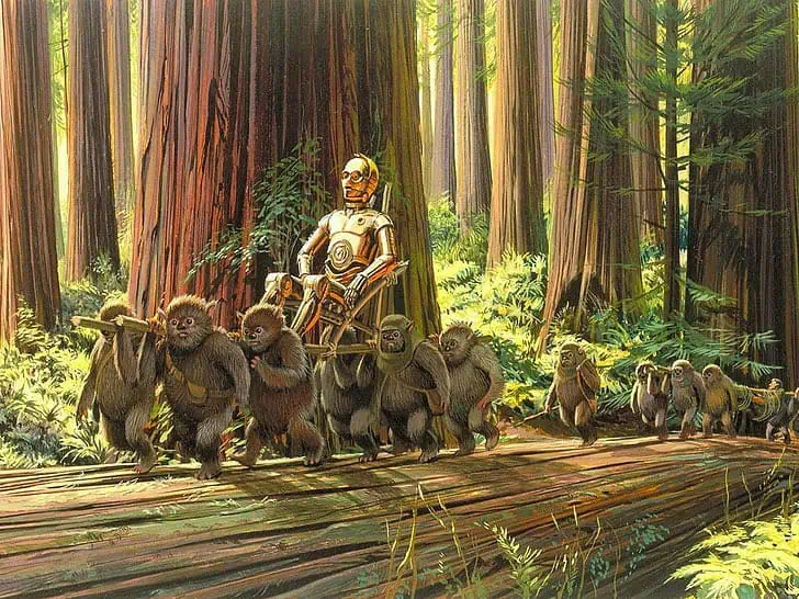 Ralph McQuarrie's design of the Ewoks